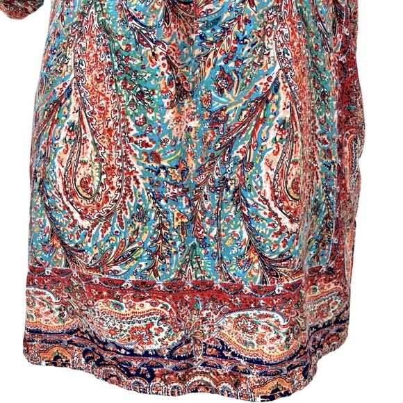 Philosophy Republic Clothing Vibrant Bohemian Paisley Print Tunic length Top - Picture 7 of 16